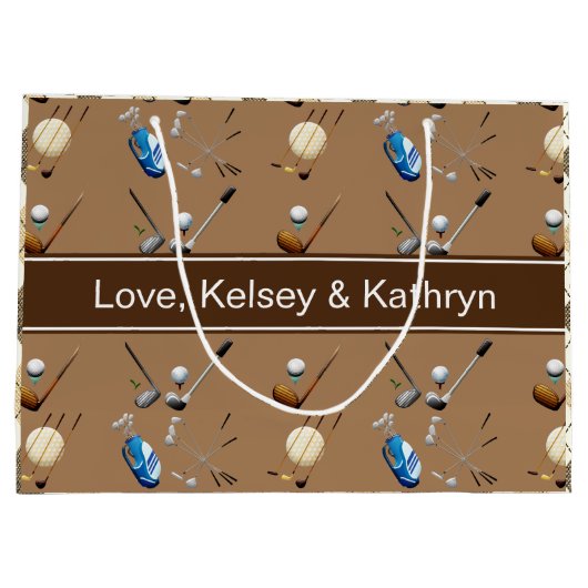 Personalisiertes Golf & Raute Große Geschenktüte (Rückseite)