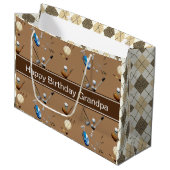 Personalisiertes Golf & Raute Große Geschenktüte (Vorderseite Schrägansicht)