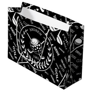 Personalisiertes Golf themed Große Geschenktüte