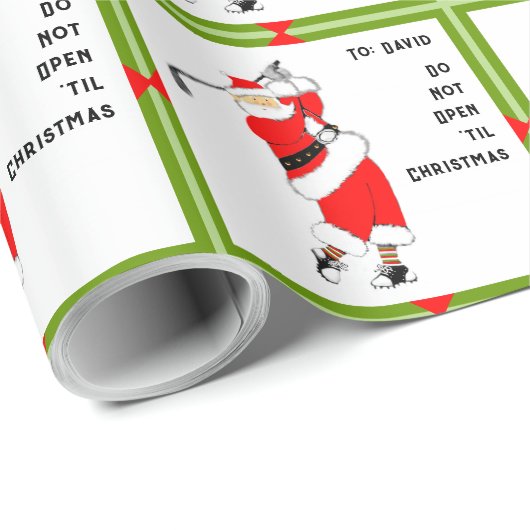 Personalisiertes Golf Weihnachtsgeschenk Geschenkpapier (Rolleneckpunkt)