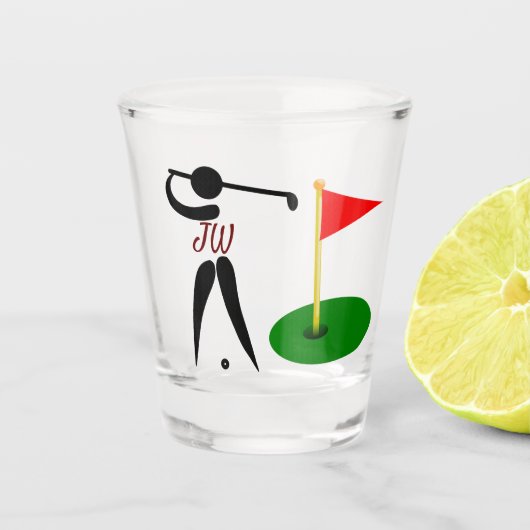 Personalisiertes Golf-Whisky-Schuss-Glas Schnapsglas (Vorderseite)