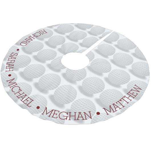 Personalisiertes Golfball-Muster Polyester Weihnachtsbaumdecke (Schrägansicht)