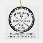 Personalisiertes Golfcenter in einem Retro-Keramik Keramikornament (Vorderseite)