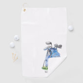 Personalisiertes Golfer Blau Monogramm Golfhandtuch (Insitu)