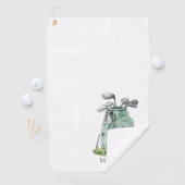 Personalisiertes Golfer-Grün-Monogramm Golfhandtuch (Insitu)