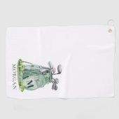 Personalisiertes Golfer-Grün-Monogramm Golfhandtuch (Horizontal)