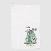 Personalisiertes Golfer-Grün-Monogramm Golfhandtuch (Vorderseite)