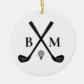 Personalisiertes Golfer-Klassik-Golfclub-Monogramm Keramik Ornament (Vorne)