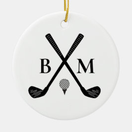 Personalisiertes Golfer-Klassik-Golfclub-Monogramm Keramik Ornament