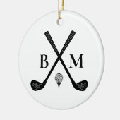 Personalisiertes Golfer-Klassik-Golfclub-Monogramm Keramik Ornament (Links)