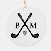 Personalisiertes Golfer-Klassik-Golfclub-Monogramm Keramik Ornament (Hinten)