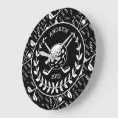 Personalisiertes Golfer-Logo Große Wanduhr (Winkel)