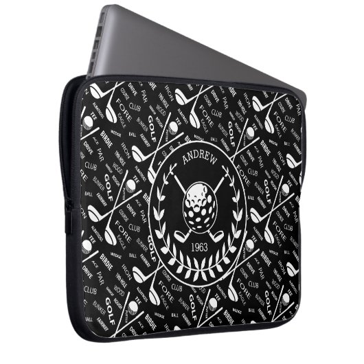 Personalisiertes Golfer-Logo Laptopschutzhülle (Vorne Rechts)