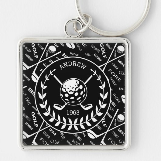 Personalisiertes Golfer-Logo Schlüsselanhänger (Vorne)