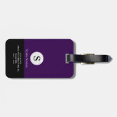 Personalisiertes Golfer Monogramm Lila Gepäckanhänger (Rückseite horizontal)