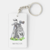 Personalisiertes Golfer Monogramm Schlüsselanhänger (Rückseite)