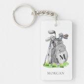 Personalisiertes Golfer Monogramm Schlüsselanhänger (Vorderseite)