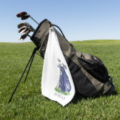 Personalisiertes Golfer Navy Blau Monogramm Golfhandtuch (Gras)