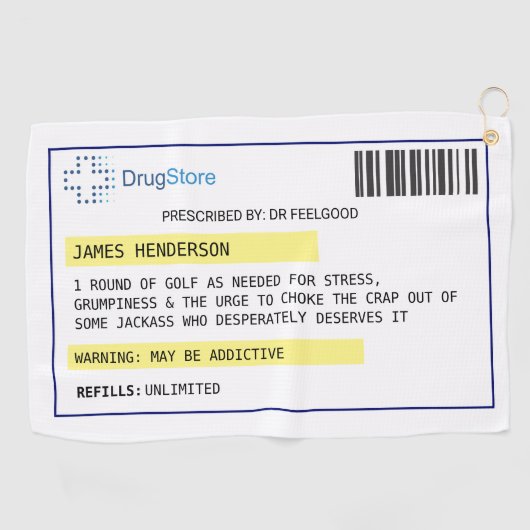 Personalisiertes Golfhandtuch (Horizontal)