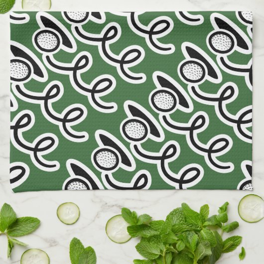 Personalisiertes Golfhandtuch mit Golfballmuster Handtuch (Gefaltet)