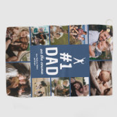 Personalisiertes Golfhandtuch "No.1 Dad" mit Fotos (Horizontal)