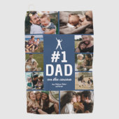 Personalisiertes Golfhandtuch "No.1 Dad" mit Fotos (Vorderseite)