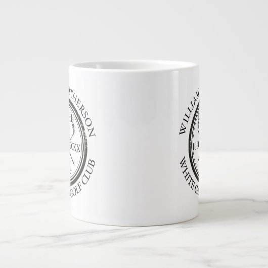 Personalisiertes Golfloch in einem Herzlichen Glüc Jumbo-Tasse (Vorderseite)
