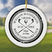 Personalisiertes Golfloch in einem Keepsake Keramik Ornament