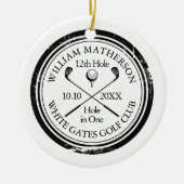 Personalisiertes Golfloch in einem Keepsake Keramik Ornament (Vorne)