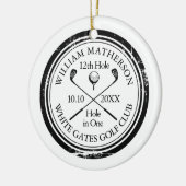 Personalisiertes Golfloch in einem Keepsake Keramik Ornament (Links)