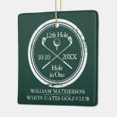 Personalisiertes Golfloch in einem Retro-Grün Keramikornament (Links)