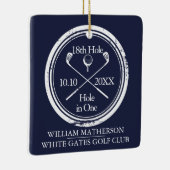 Personalisiertes Golfloch in einem Retro-Navy Blue Keramikornament (Rechts)