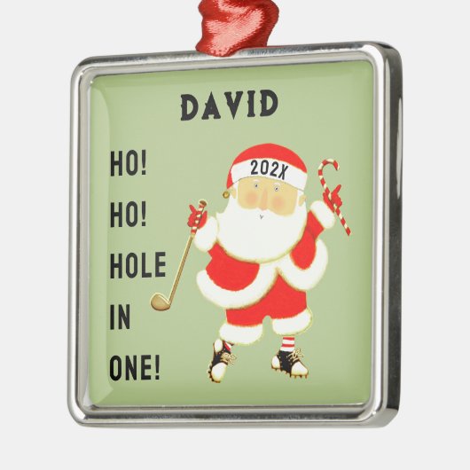 personalisiertes Golfloch-in-one-Keepake Ornament Aus Metall (Links)