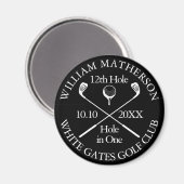 Personalisiertes Golfloch in Schwarzweiß Magnet (Vorderseite/Rückseite)