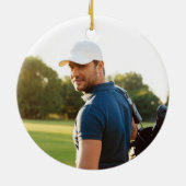 Personalisiertes Golfloch mit einem Foto - Keepake Keramik Ornament (Hinten)