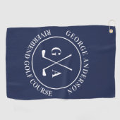 Personalisiertes Golfschläger-Monogramm-Geschenk Golfhandtuch (Horizontal)