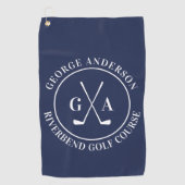 Personalisiertes Golfschläger-Monogramm-Geschenk Golfhandtuch (Vorderseite)
