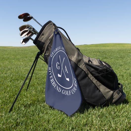 Personalisiertes Golfschläger-Monogramm-Geschenk Golfhandtuch (Gras)