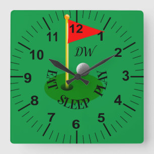 Personalisiertes Golftheater Wall Clock Quadratische Wanduhr