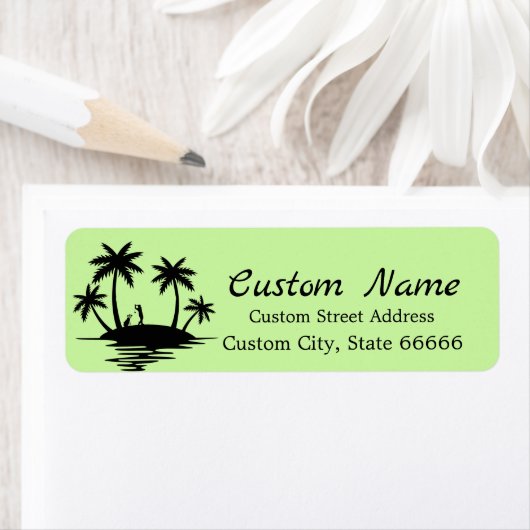 Personalisiertes Golfthema Palm Tree Rücksendeadre (Insitu)