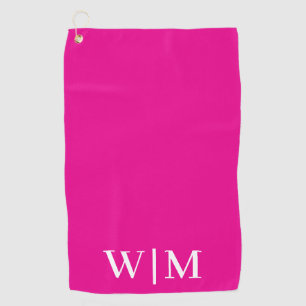Personalisiertes Golftücher in Pink und Weiß Golfhandtuch