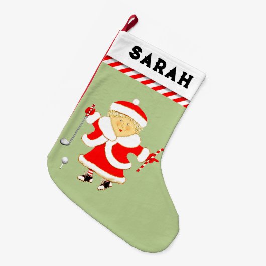 Personalisiertes Golfurlaub Großer Weihnachtsstrumpf (Vorderansicht (hängend))