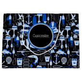 Personalisiertes Gone Fishing-Muster Große Geschenktüte (Vorderseite)