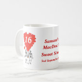 Personalisiertes gotisches Skelett 16 . Geburtstag Kaffeetasse (Vorderseite Links)