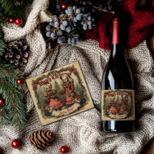 Personalisiertes Gotisches Weihnachtsweinlabel