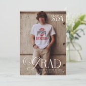 Personalisiertes Grad Foto - Lässig Moderner Absch Einladung (Stehend Vorderseite)