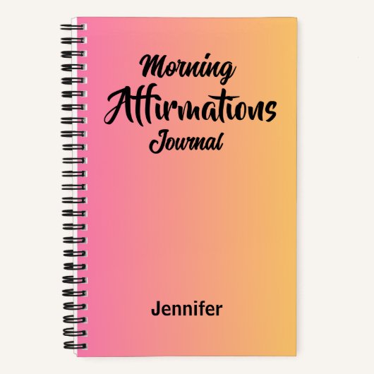 Personalisiertes Gradient Morning Affirmations Jou Notizblock (Vorderseite)