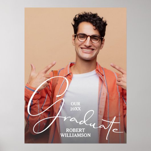 Personalisiertes Graduate Script-Foto Poster (Vorne)