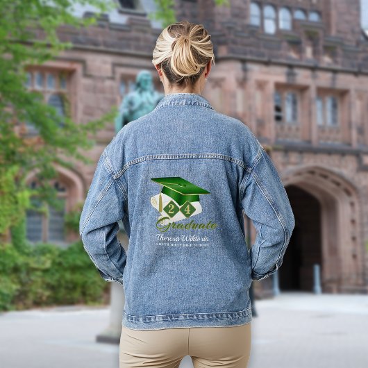 Personalisiertes Graduiertengold Jeansjacke