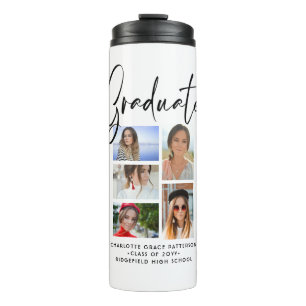 Personalisiertes graduiertes Fotocollage-Geschenk Thermosbecher